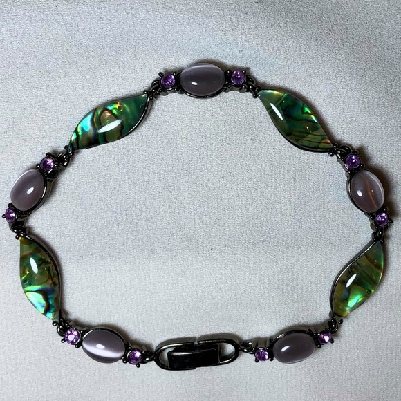 Rhinestone and (glass?) Stone Bracelet - Picture 1 of 2